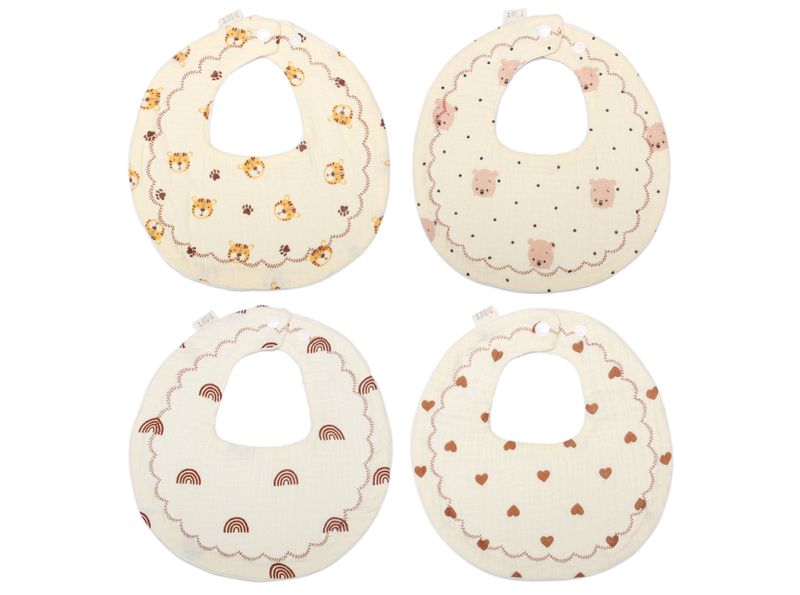 Yếm xô muslin Bibo's tròn họa tiết