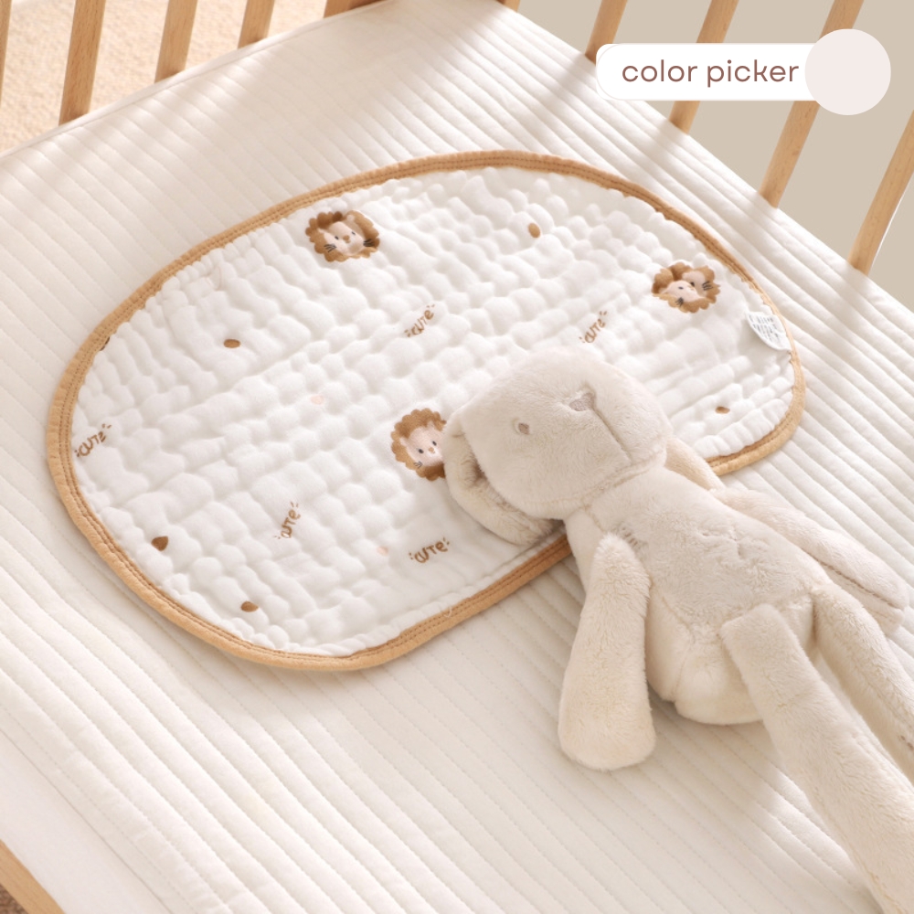 Gối sơ sinh Rabi cotton mềm PIL1 sư tử 24x40cm