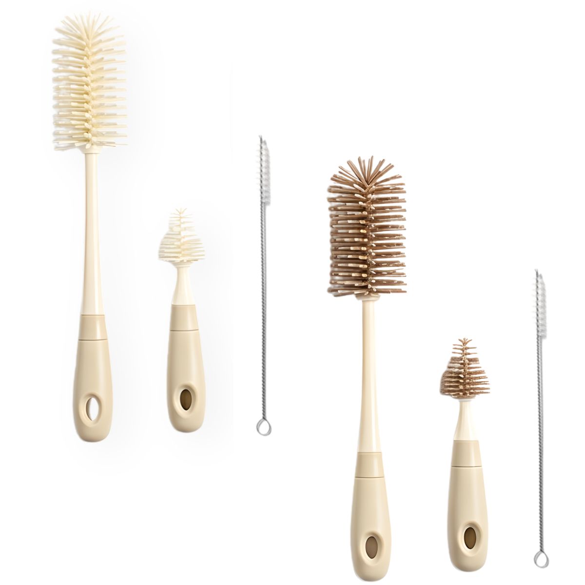 Cọ rửa bình 3 món cán thẳng silicone