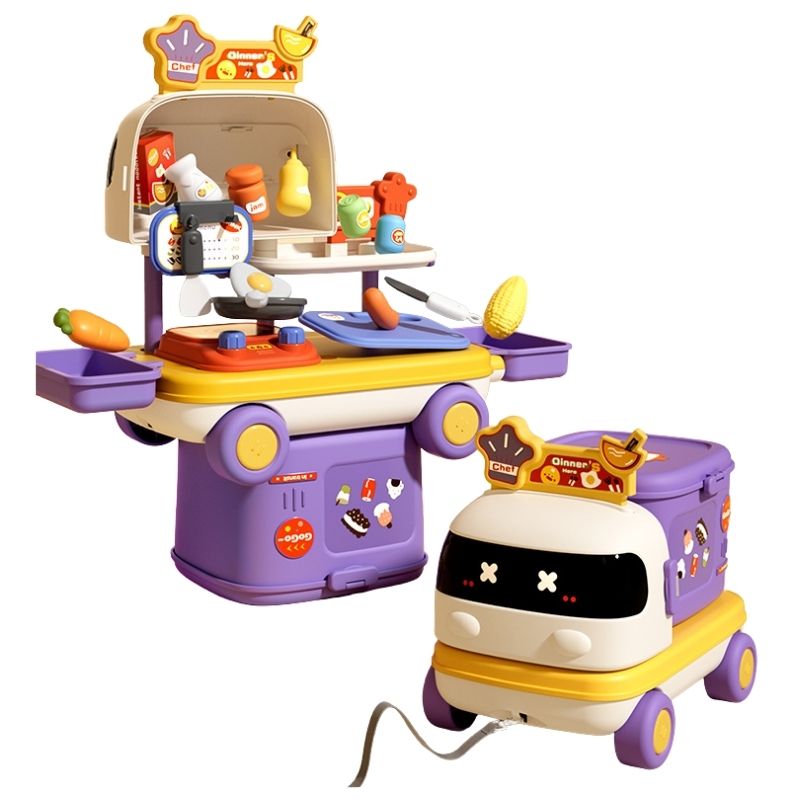 Bộ đồ chơi nấu ăn kết hợp xe kéo 2in1 HY-17