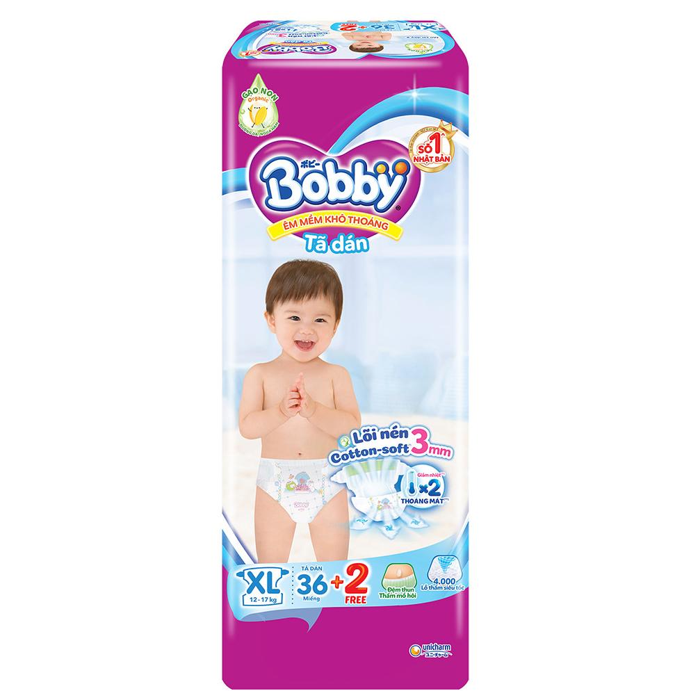 Bỉm - Tã dán Bobby size XL - 36 miếng (12 - 17kg)