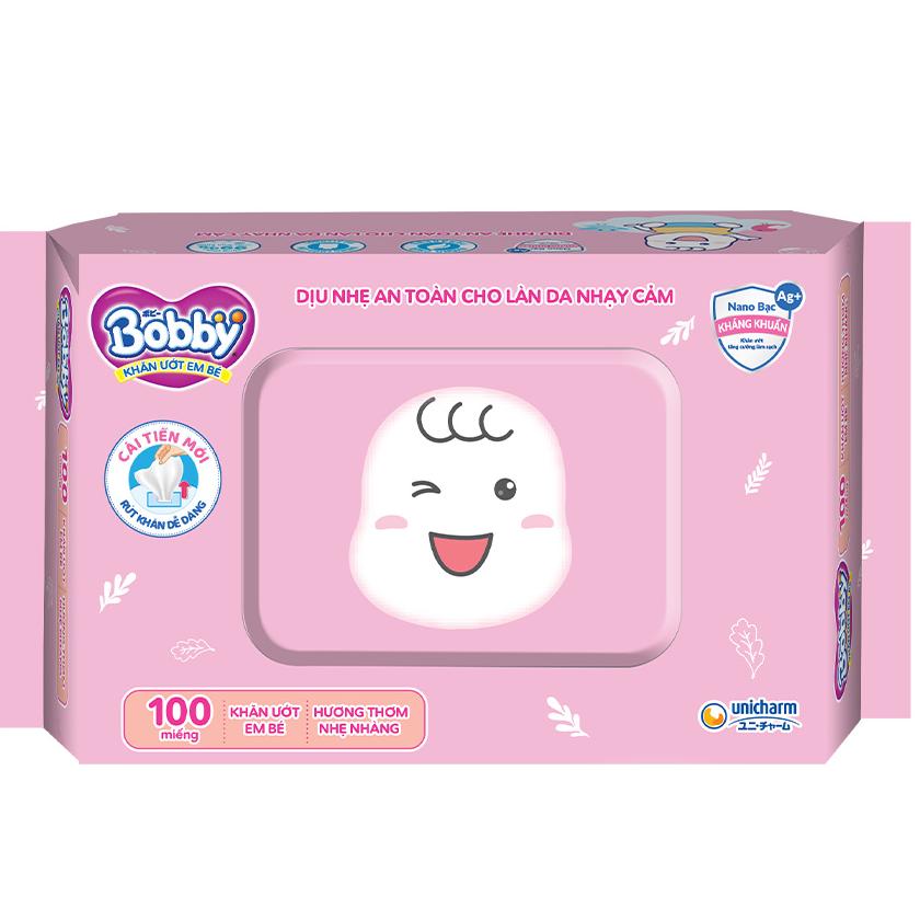 Khăn ướt Bobby Care hương thơm nhẹ nhàng 100 tờ