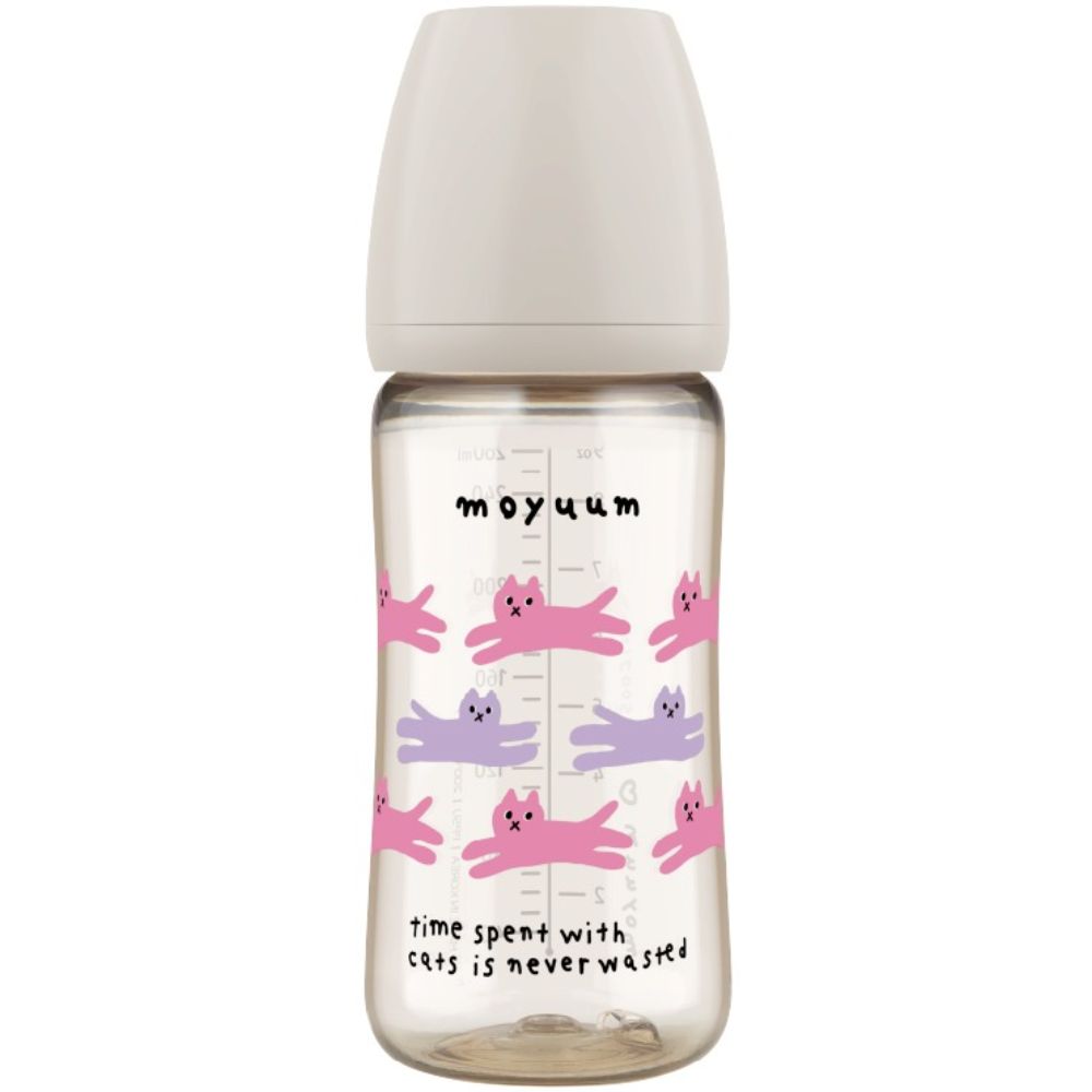 Bình sữa Moyuum PPSU With Cat 270ml màu xám