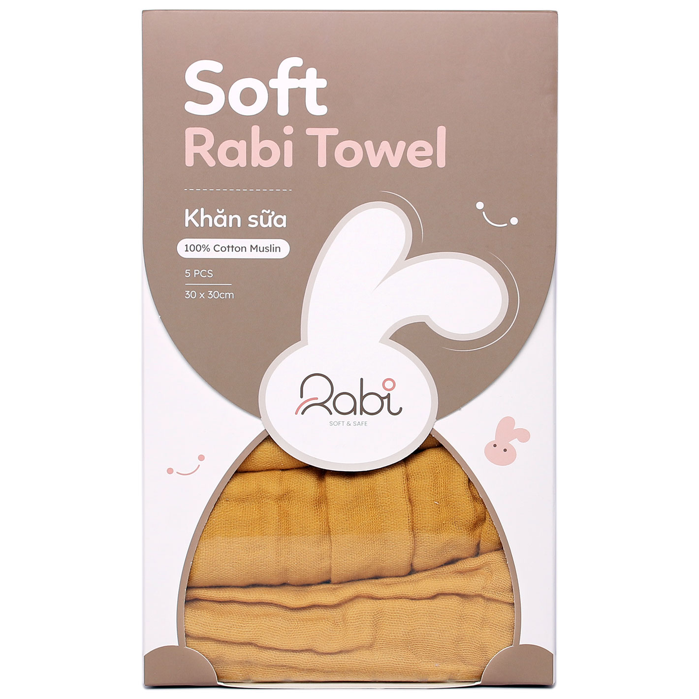 Set 5 khăn sữa cotton xô 30x30cm