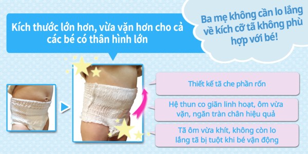 Bỉm Moony bé gái vừa vặn chống tràn
