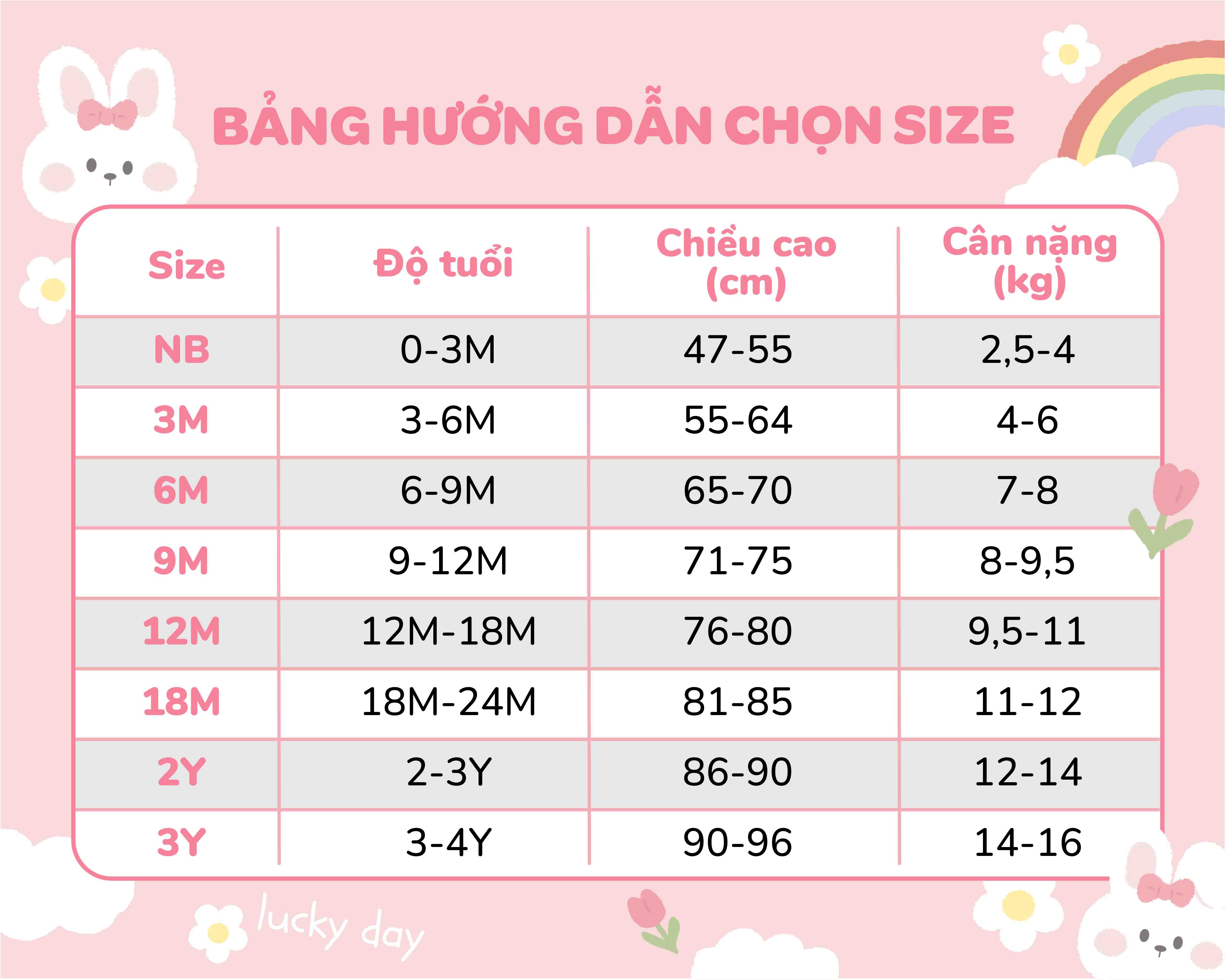 bảng size