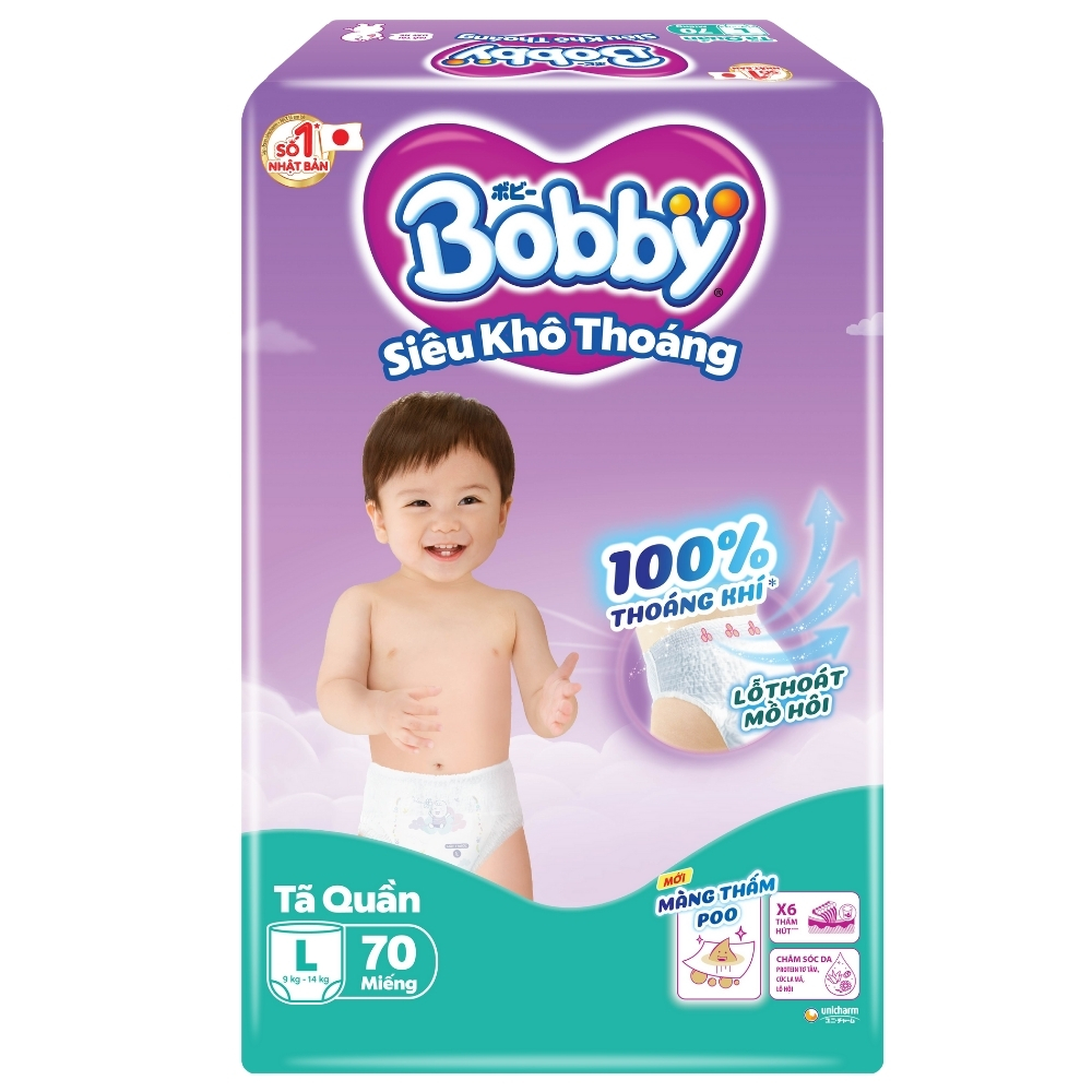 Bỉm - Tã quần Bobby size L68/L70 miếng (9 - 14kg)