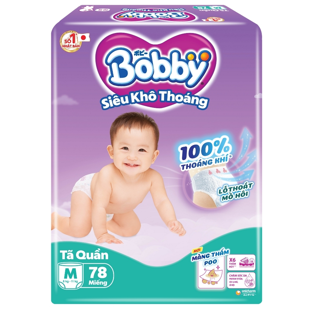 Bỉm - Tã quần Bobby size M76/M78 miếng (6 - 11kg)