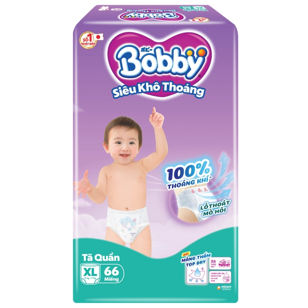Bỉm - Tã quần Bobby size XL62/XL66 miếng (12 - 17kg)