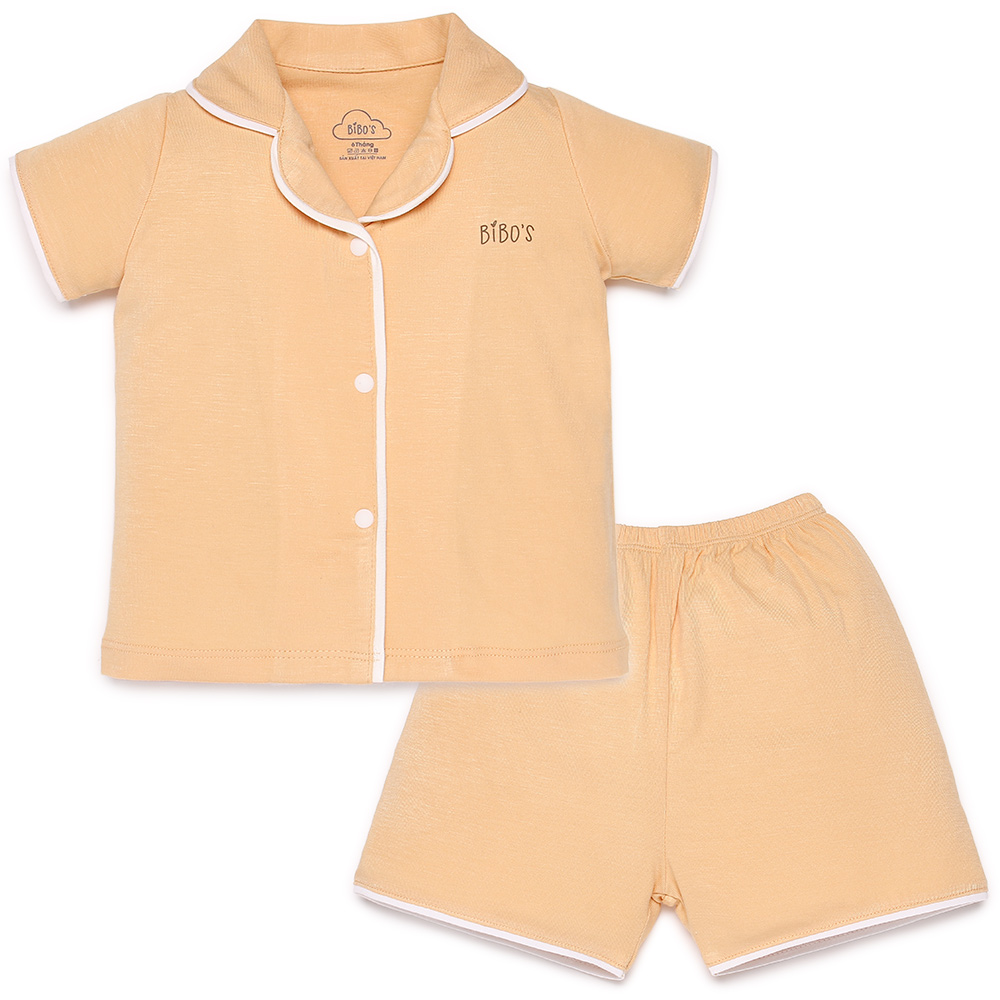 Bộ pyjama cộc bé trai Bibo's có thiết kế tinh tế, gọn gàng