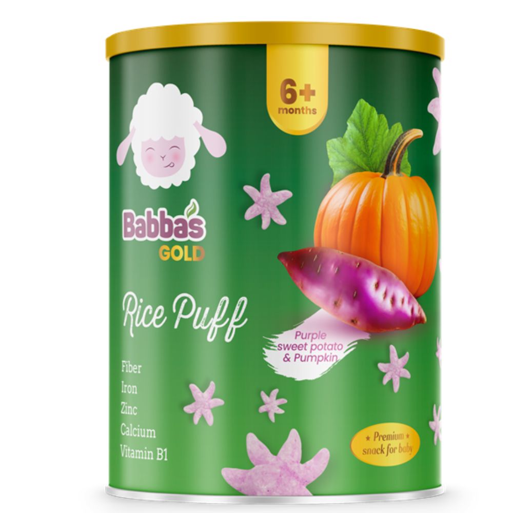 Bánh gạo Babba's Gold khoai lang tím và bí đỏ 35g