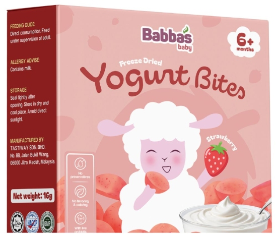 Sữa chua sấy lạnh Babba's Baby vị dâu cho bé từ 6 tháng