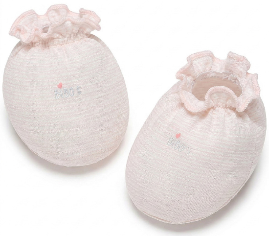 Bao chân chun sơ sinh Bibo's H110321 kẻ màu hồng