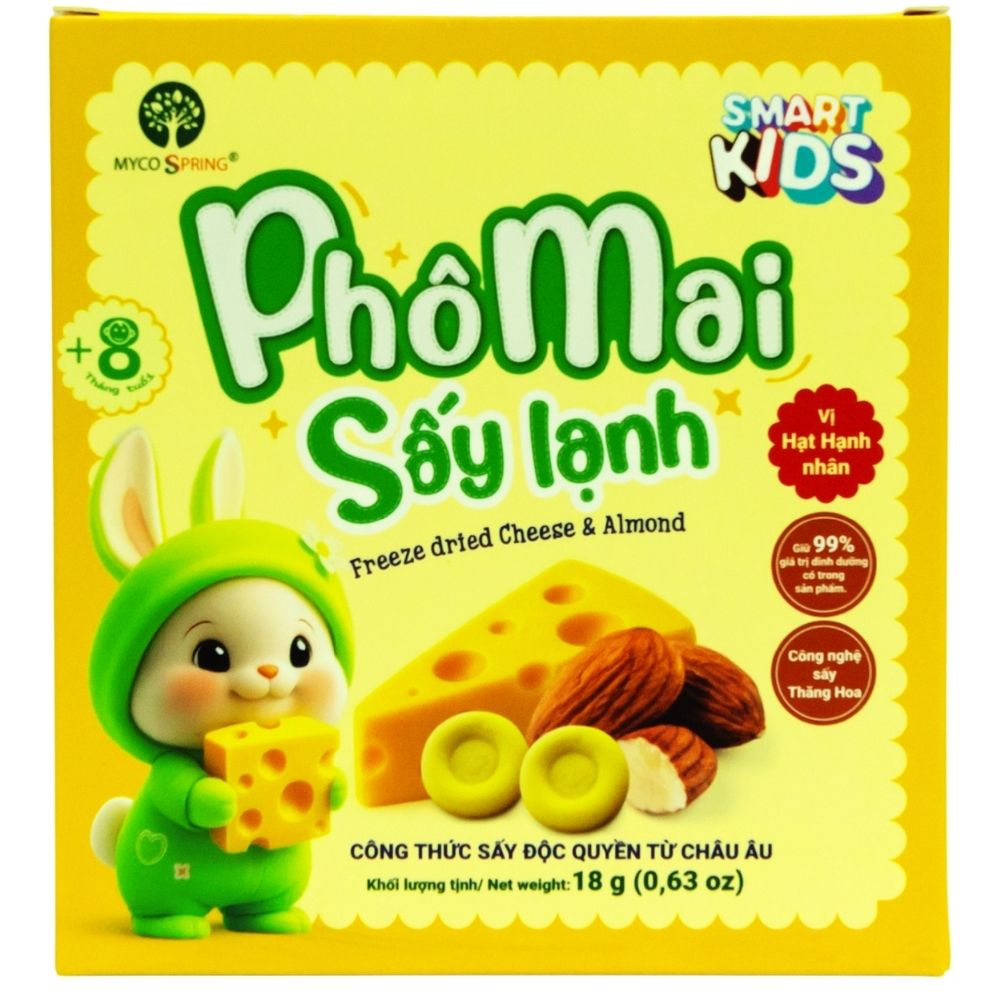 Phô mai sấy lạnh Smartkids vị hạnh nhân 18g