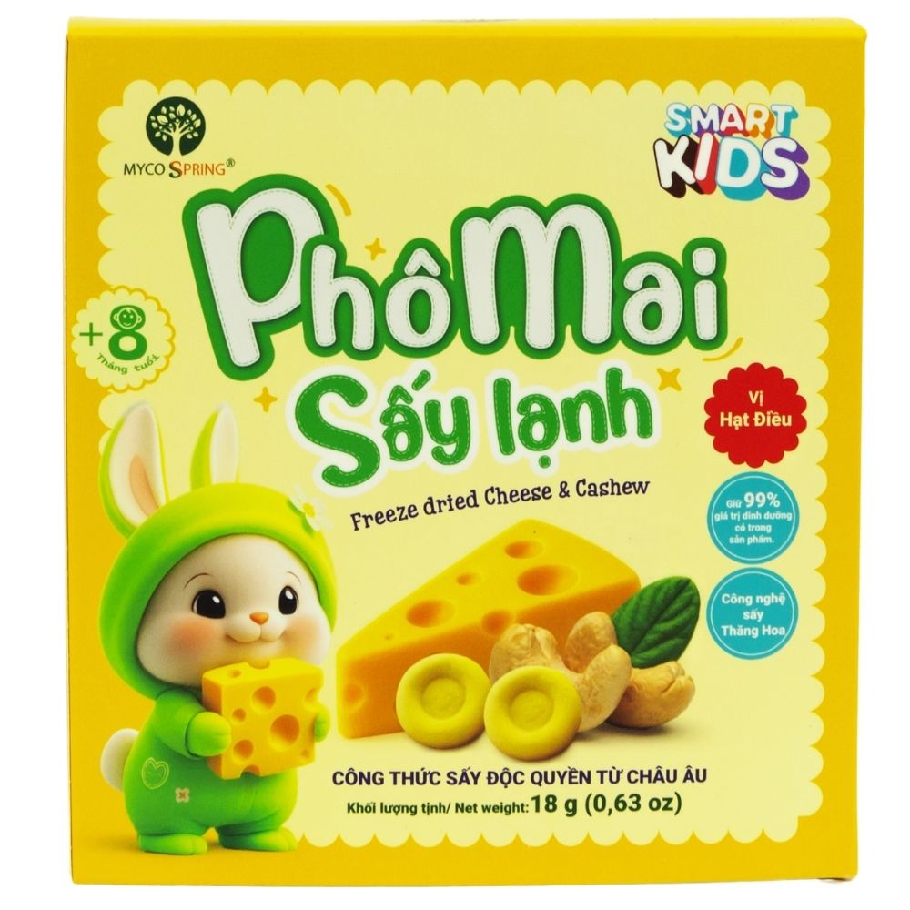 Phô mai sấy lạnh Smartkids vị hạt điều 18g