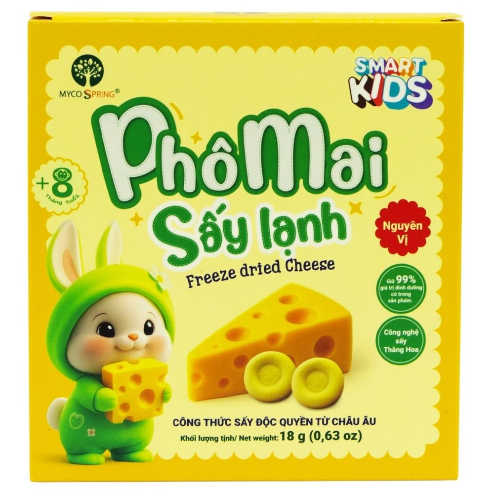 Phô mai sấy lạnh Smartkids vị nguyên bản 18g 