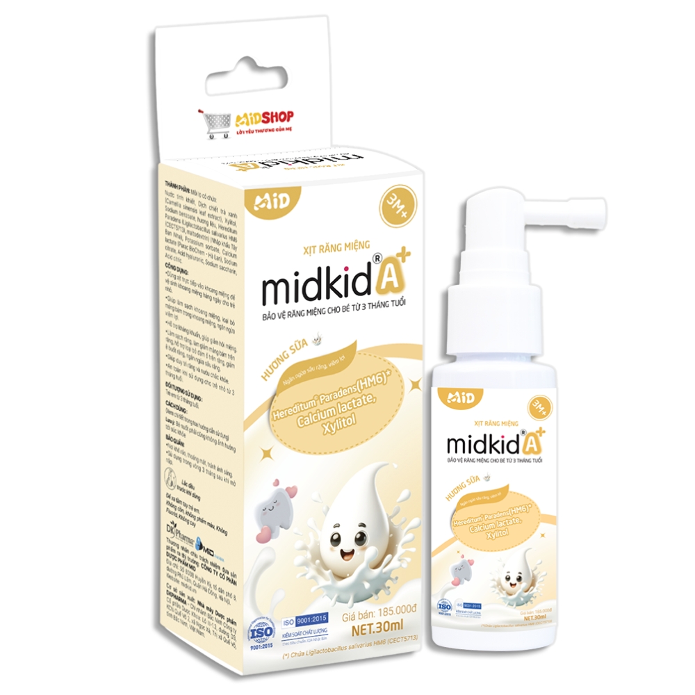 Xịt răng miệng Midkid A+ hương sữa