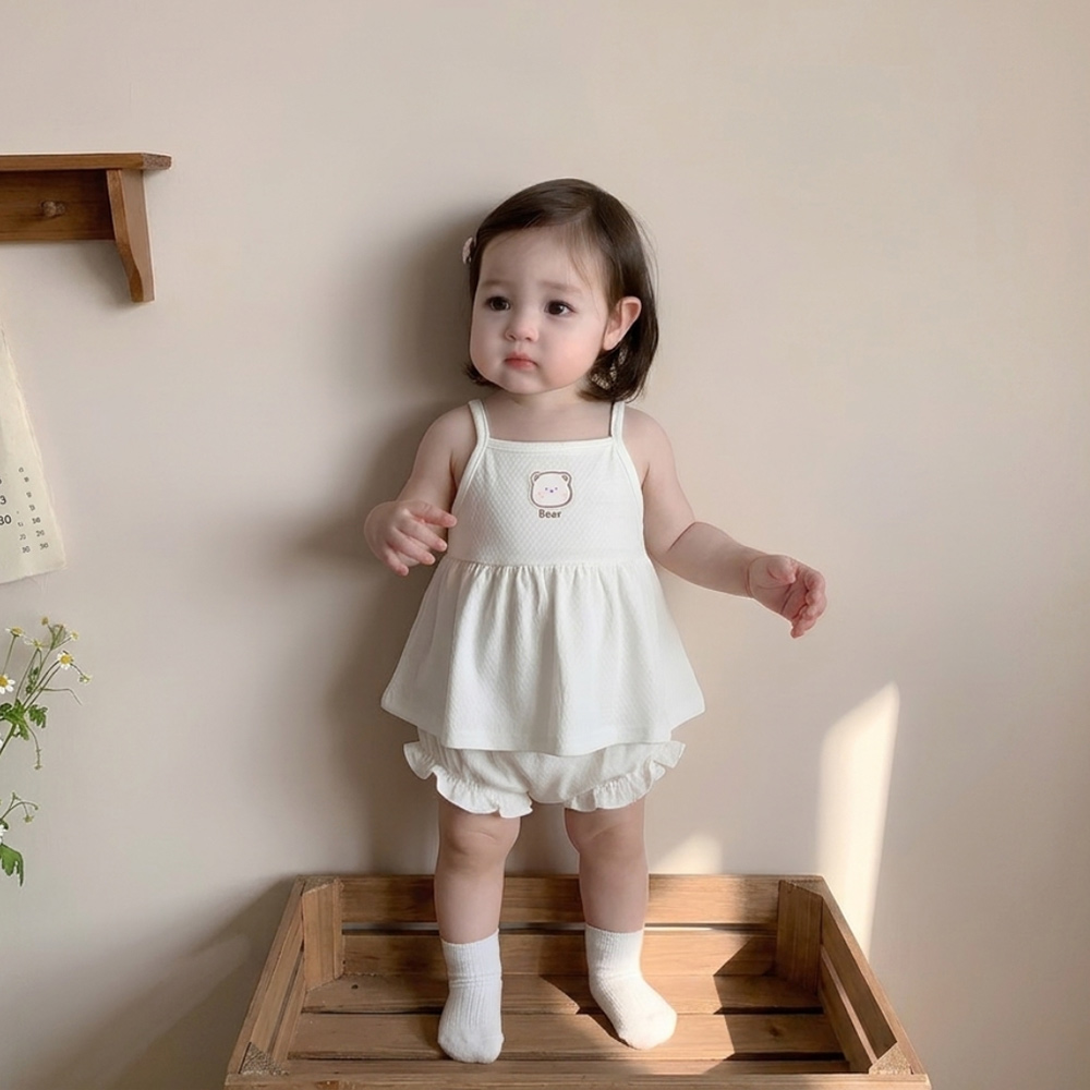  Set áo 2 dây Bibo's mix quần chíp H110400 trắng