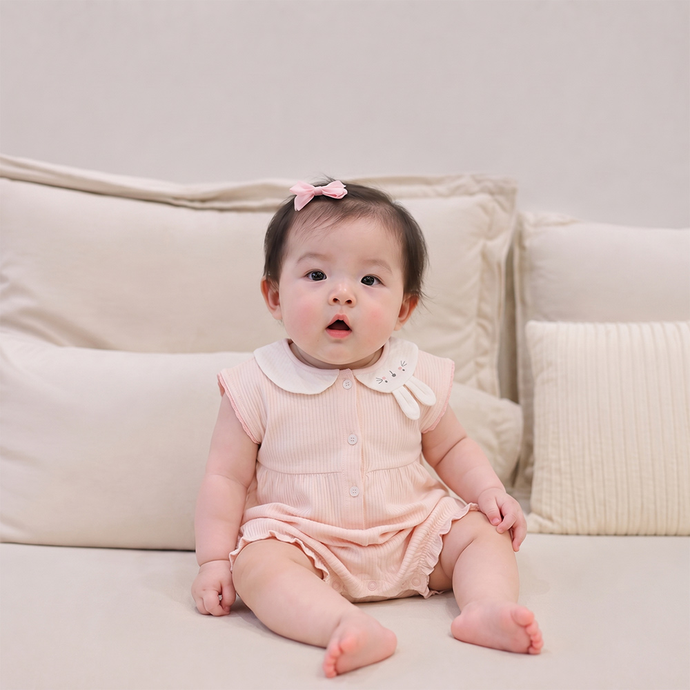 Body đùi bé gái chờm vai Bibo's H100451 hồng in thỏ