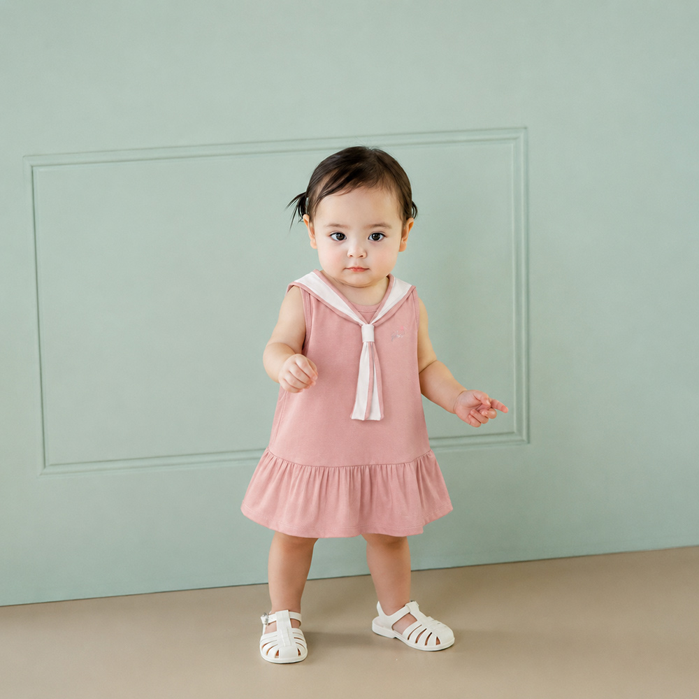 Váy sát nách dây nơ dễ thương Bibo's LV260 hồng đỗ
