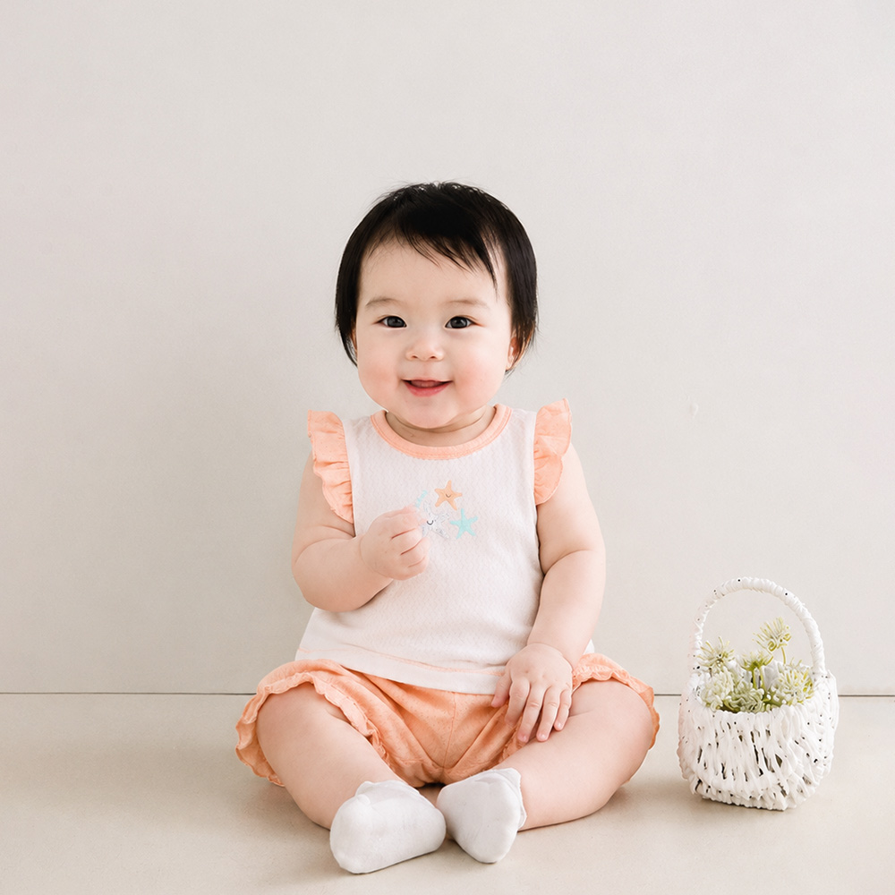 Bộ bé gái tay bèo Bibo's H110400 hồng in ngôi sao