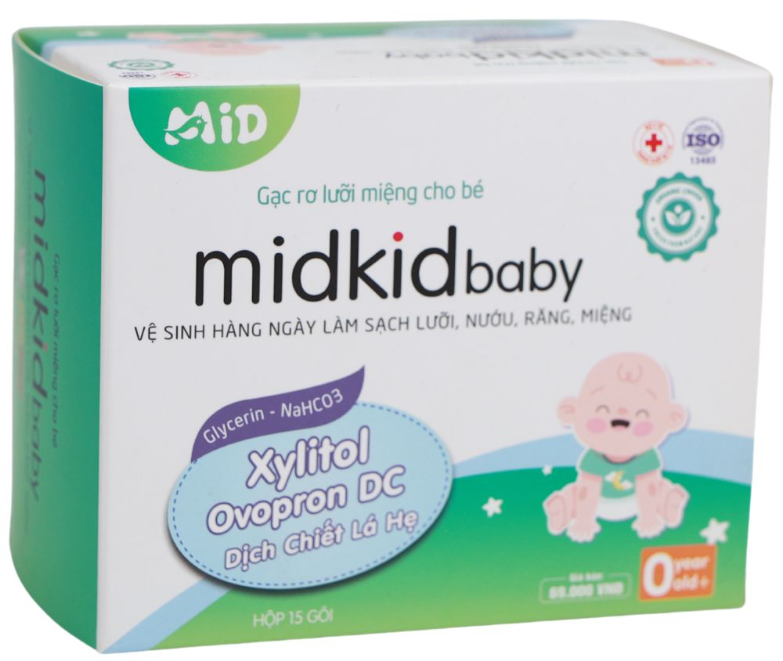 Gạc rơ lưỡi Midkidbaby hộp 15 gói