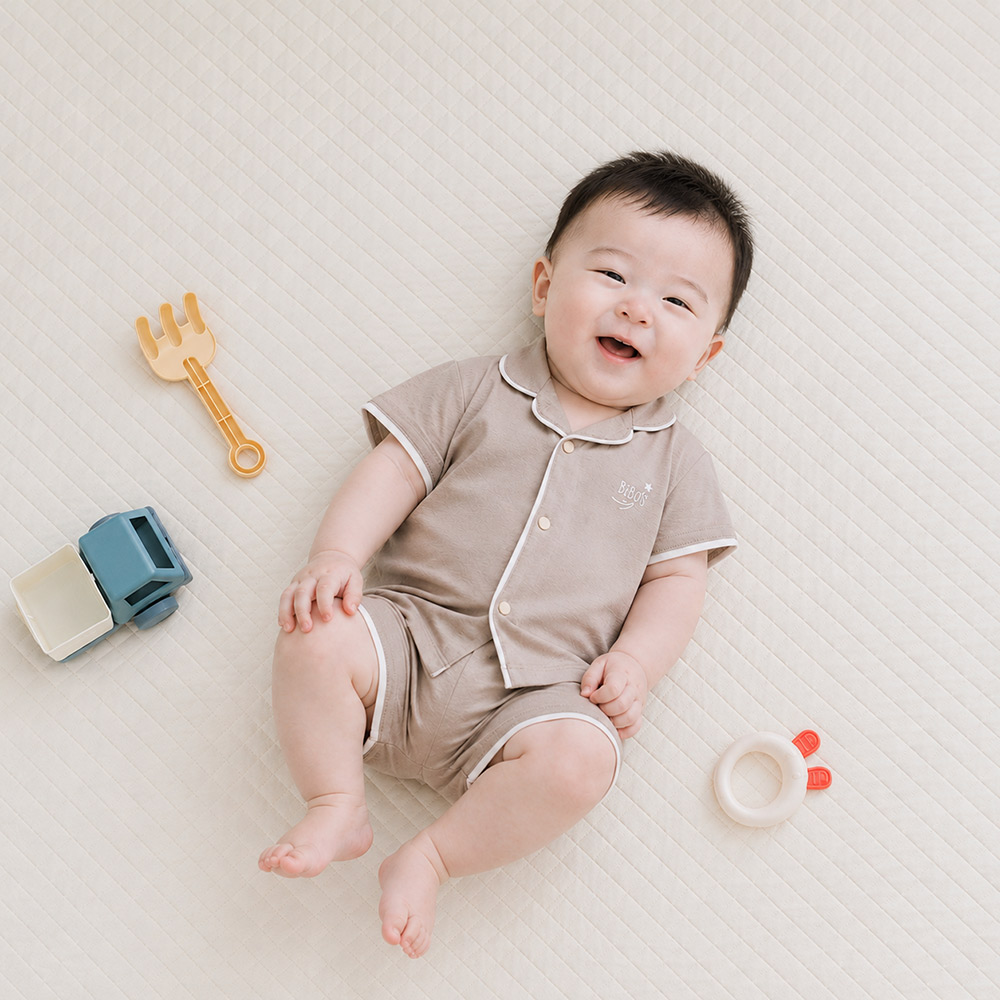 Bộ pyjama cộc tay bé trai Bibo's LV260 nâu nhạt