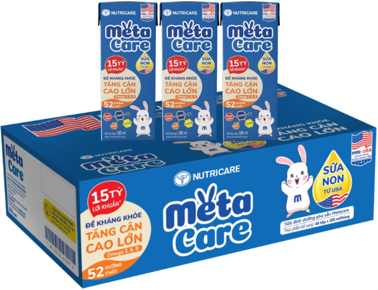 Thùng 48 hộp sữa pha sẵn MetaCare Eco 180ml