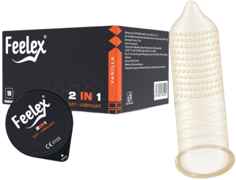Bao cao su Feelex 2in1 gân gai nhiều gel