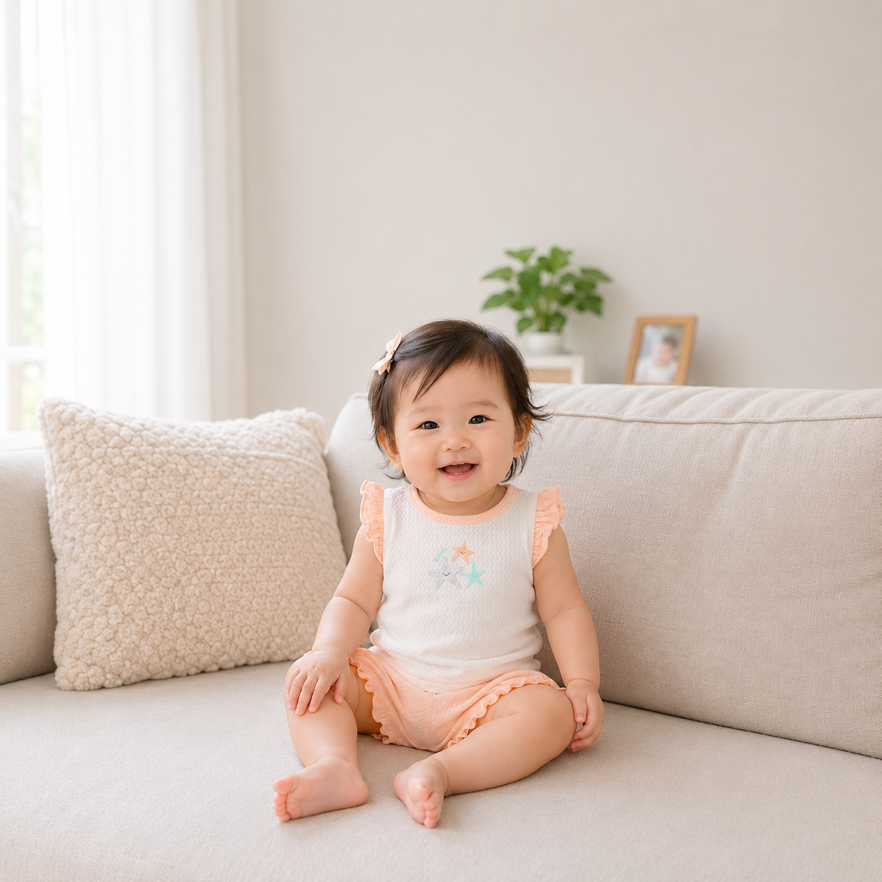 Bộ bé gái tay bèo Bibo's H110400 hồng in ngôi sao