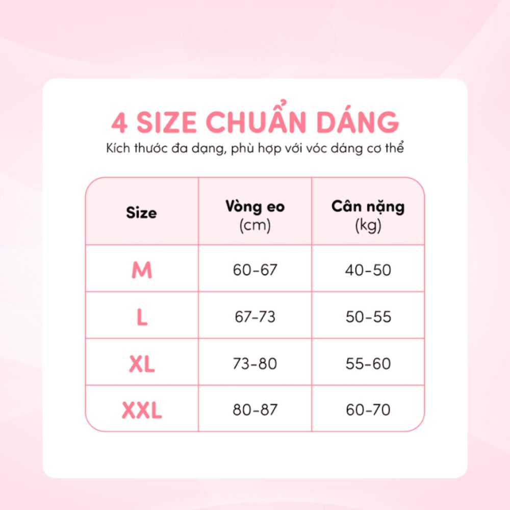 Hướng dẫn chọn size quần lót dùng 1 lần Gumi
