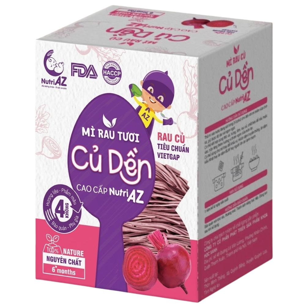 Mì ăn dặm cao cấp NutriAZ vị củ dền 120g