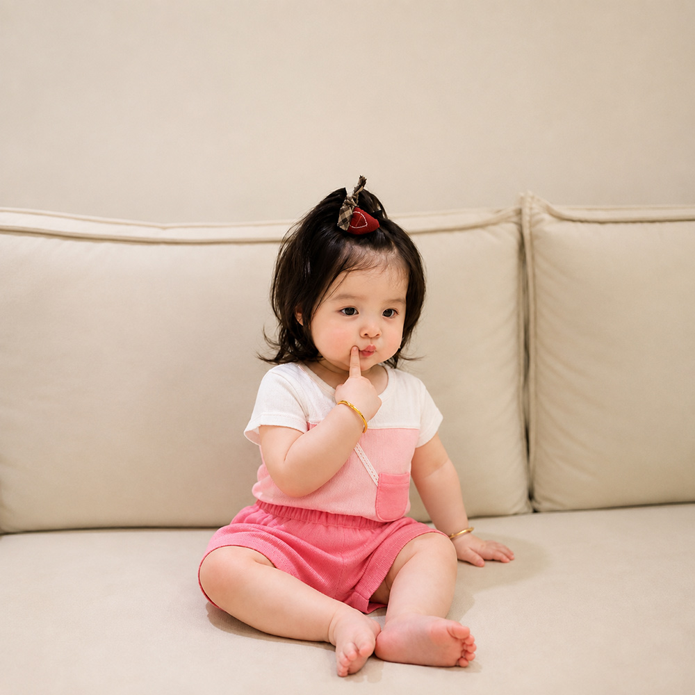 Bộ bé gái áo HY397831 mix quần váy CM30 hồng Bibo's