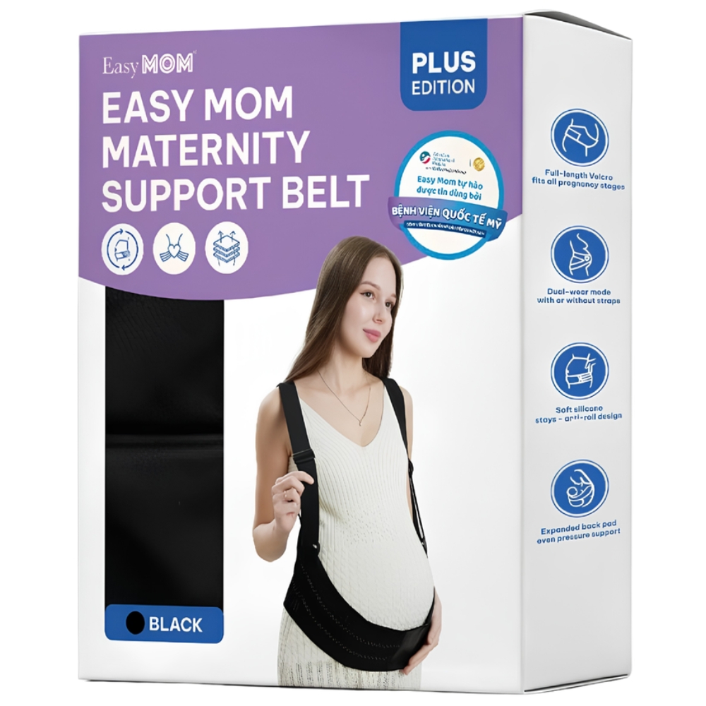 Đai nâng đỡ bụng bầu Easy MOM plus màu đen size XL